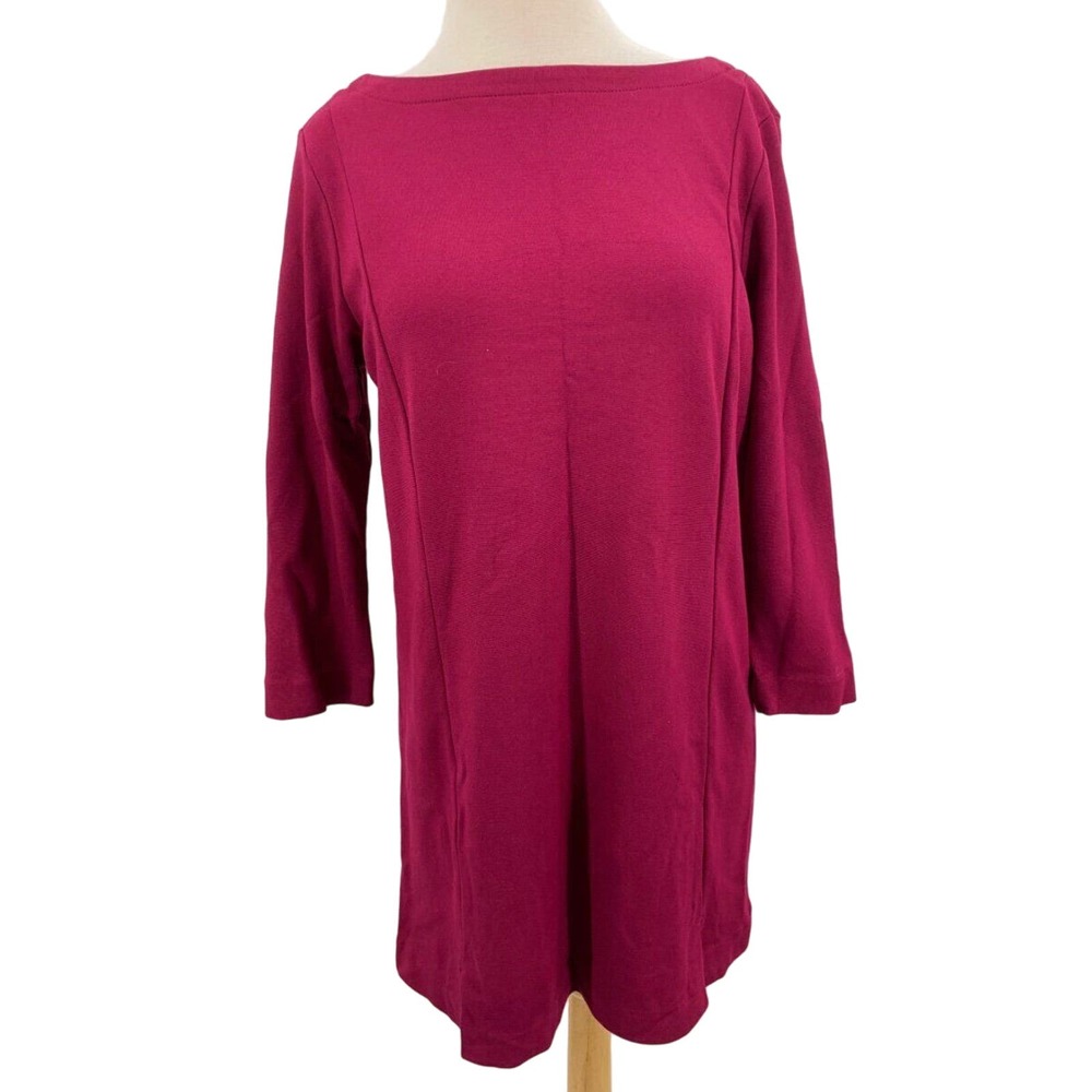 J.‎ Jill Pante 3/4 Sleeve Vented Front Pullover Stretch Tunic Fushia M Petite
